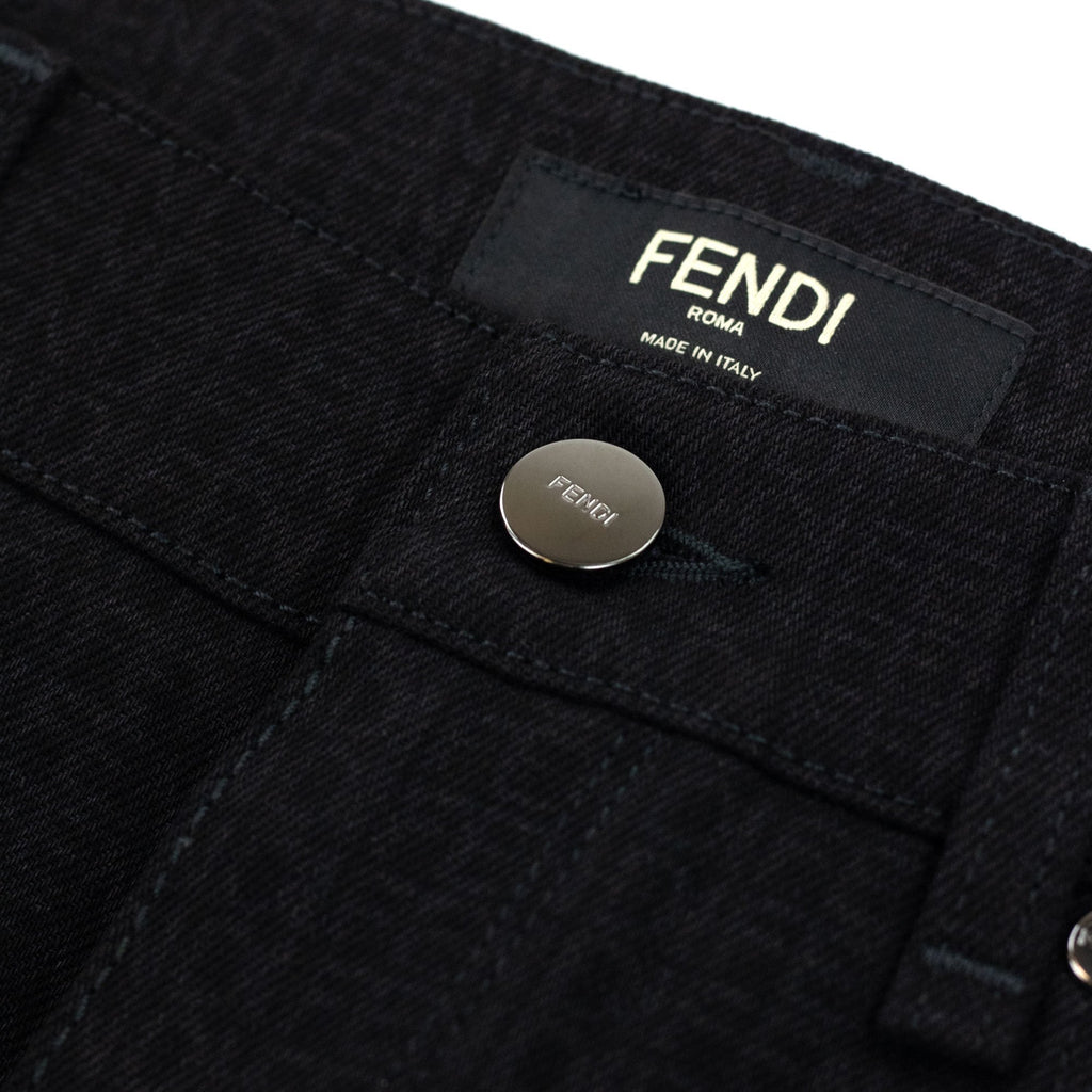 Fendi Ff Motif Logo Jeans Black