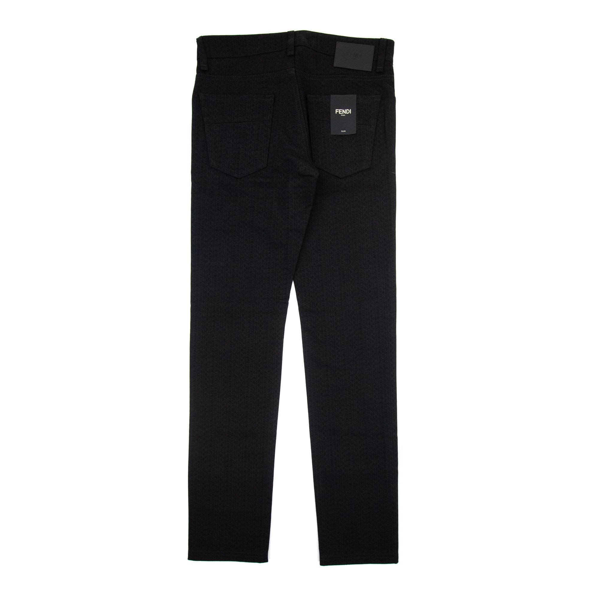 Fendi Ff Motif Logo Jeans Black