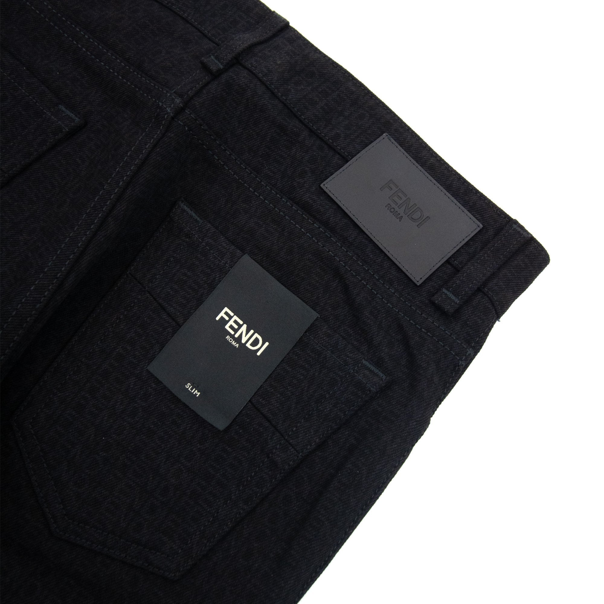 Fendi Ff Motif Logo Jeans Black