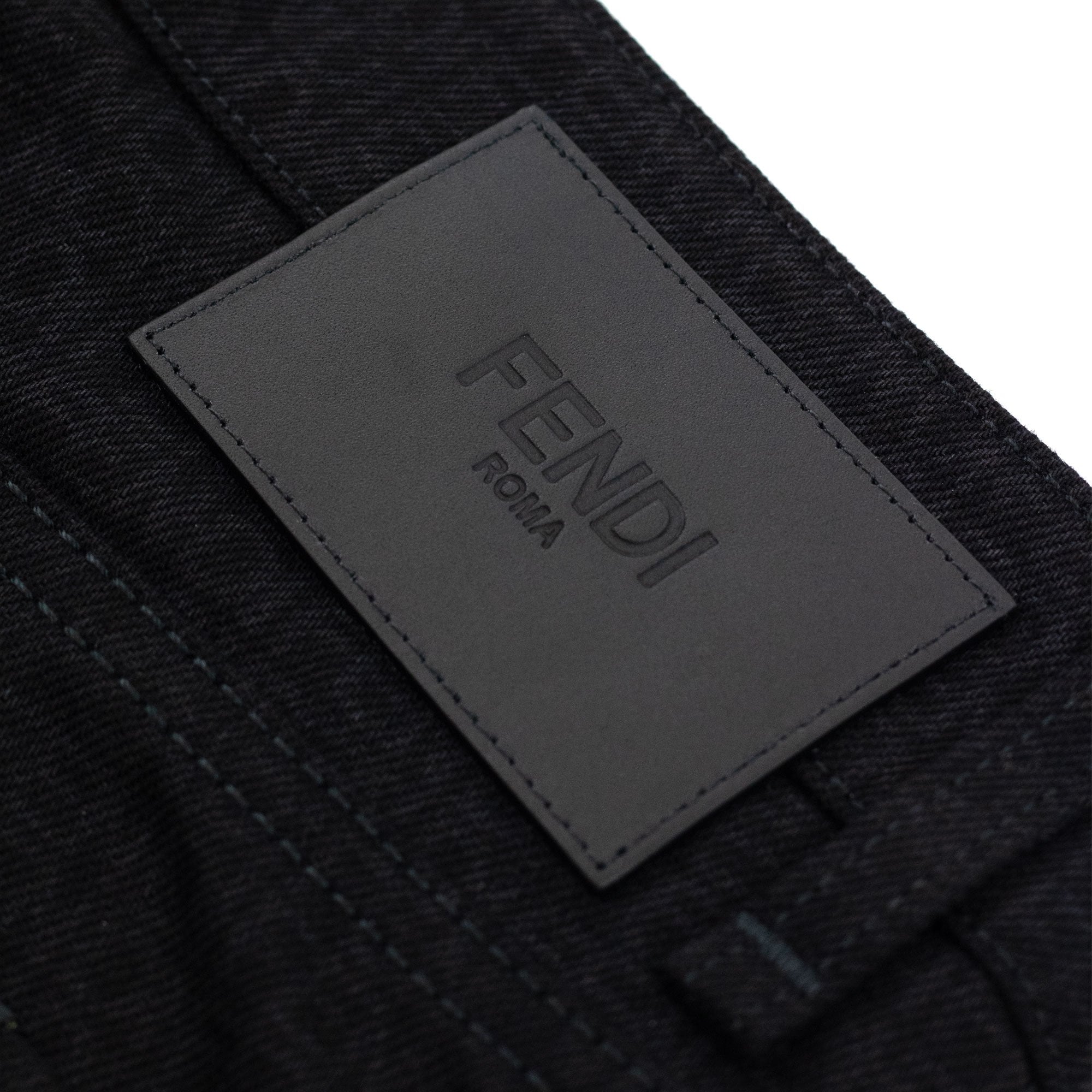 Fendi Ff Motif Logo Jeans Black