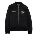 Alexander Mcqueen Skull Logo Printed Nylon Bomber Jacket Black