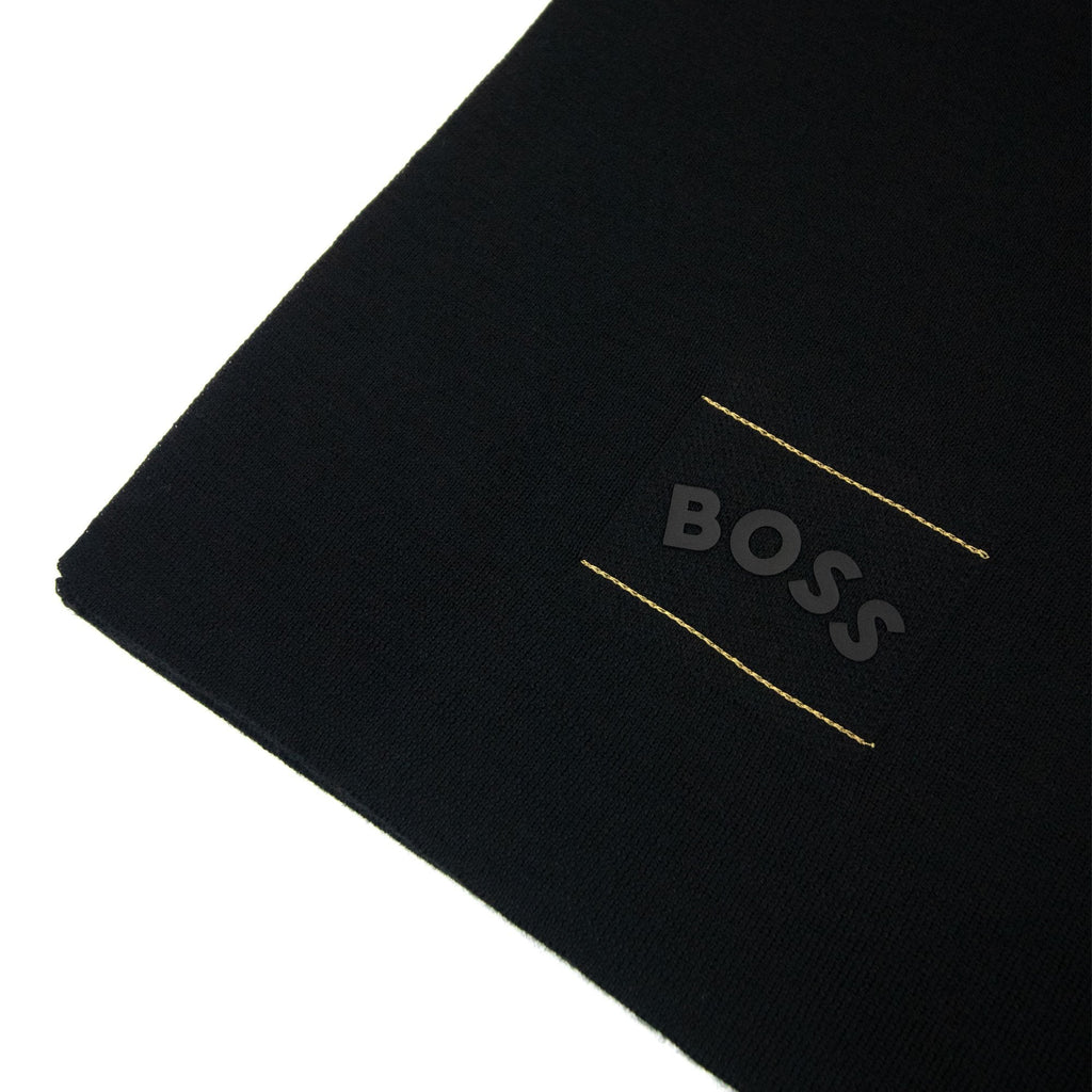 Hugo Boss Aride Logo Scarf Black 001