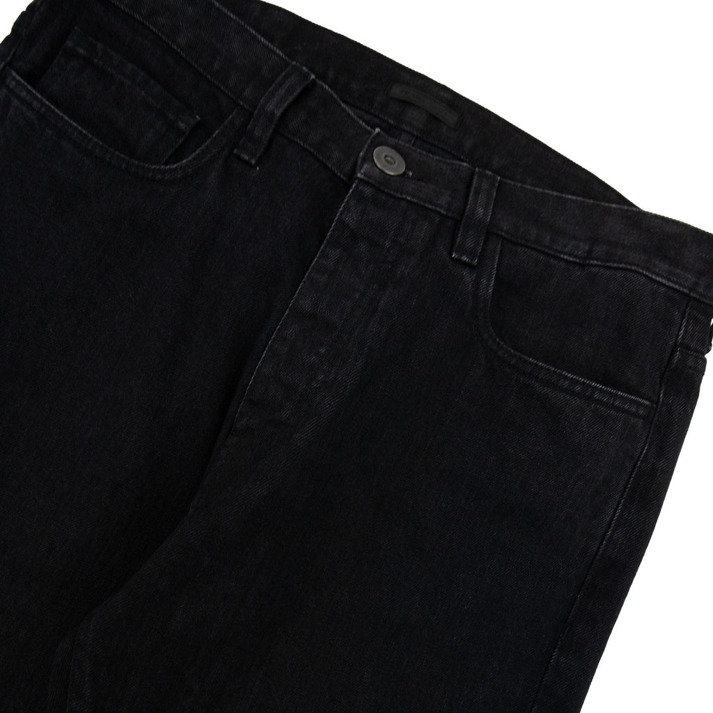Prada Logo Patch Mid Rise Straight Leg Jeans Black