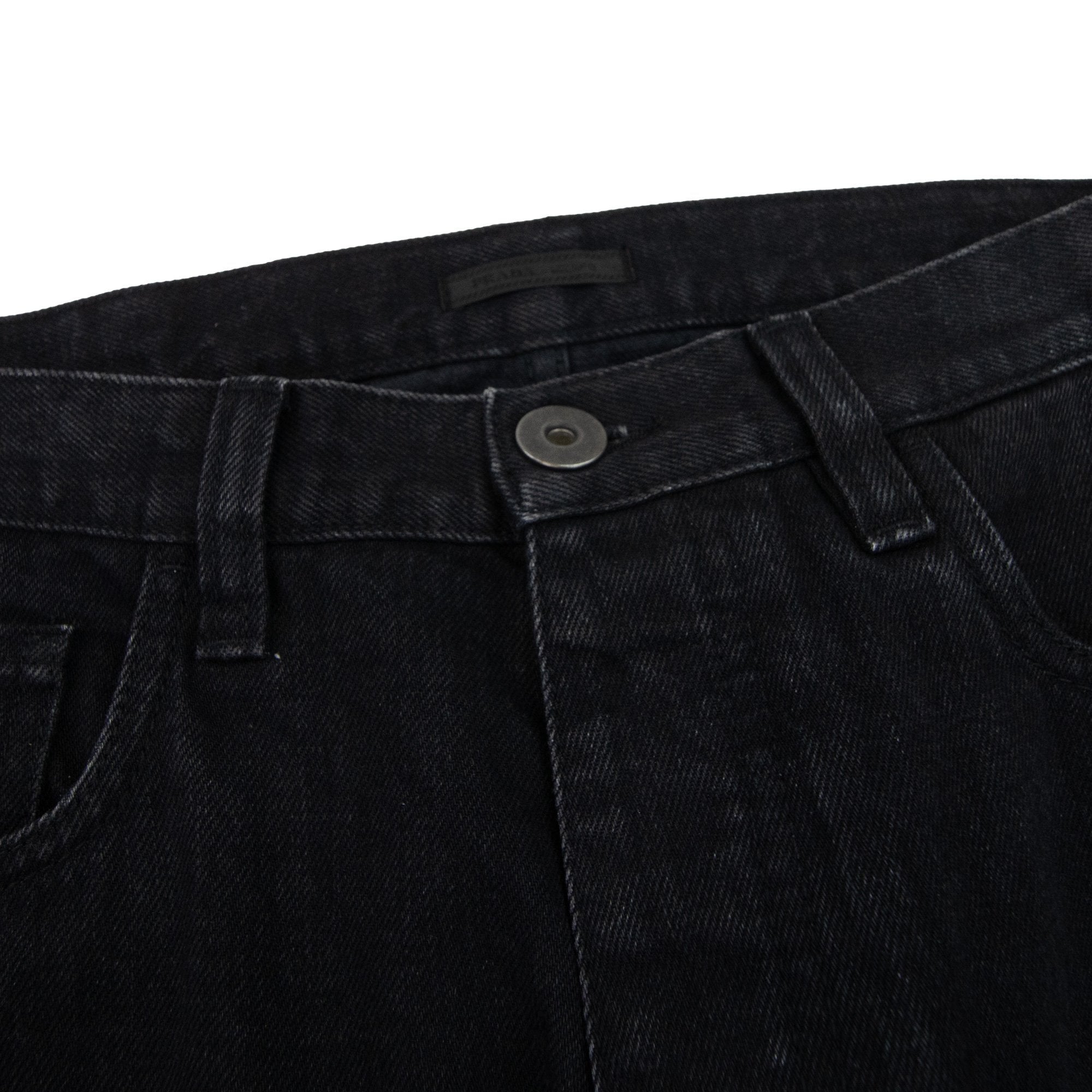 Prada Logo Patch Mid Rise Straight Leg Jeans Black