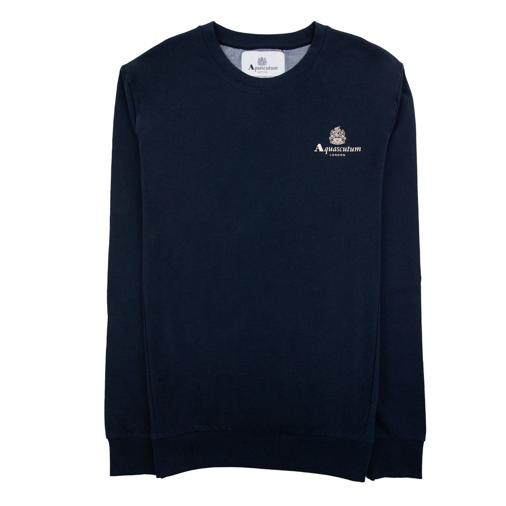 Aquascutum Active Small Logo Crewneck Sweatshirt Navy 11