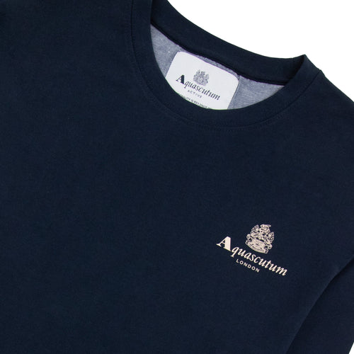 Aquascutum Active Small Logo Crewneck Sweatshirt Navy 11