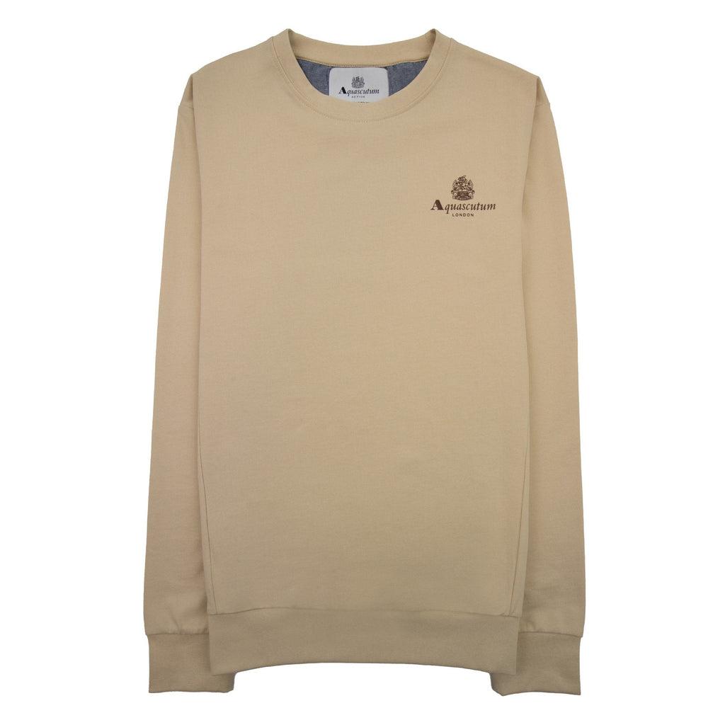 Aquascutum Active Small Logo Crewneck Sweatshirt Beige 03