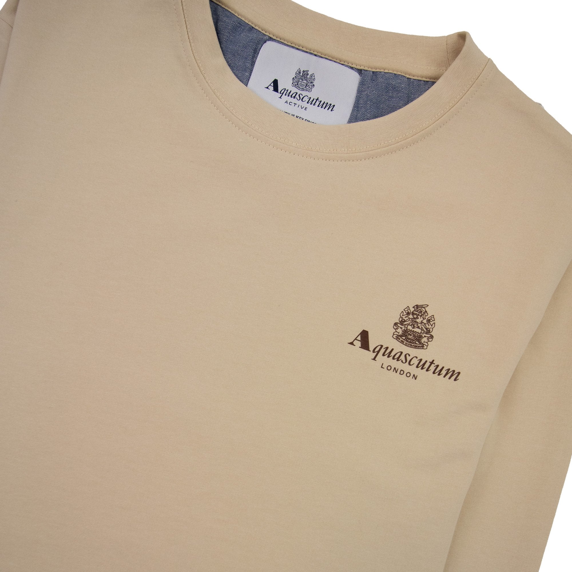 Aquascutum Active Small Logo Crewneck Sweatshirt Beige 03