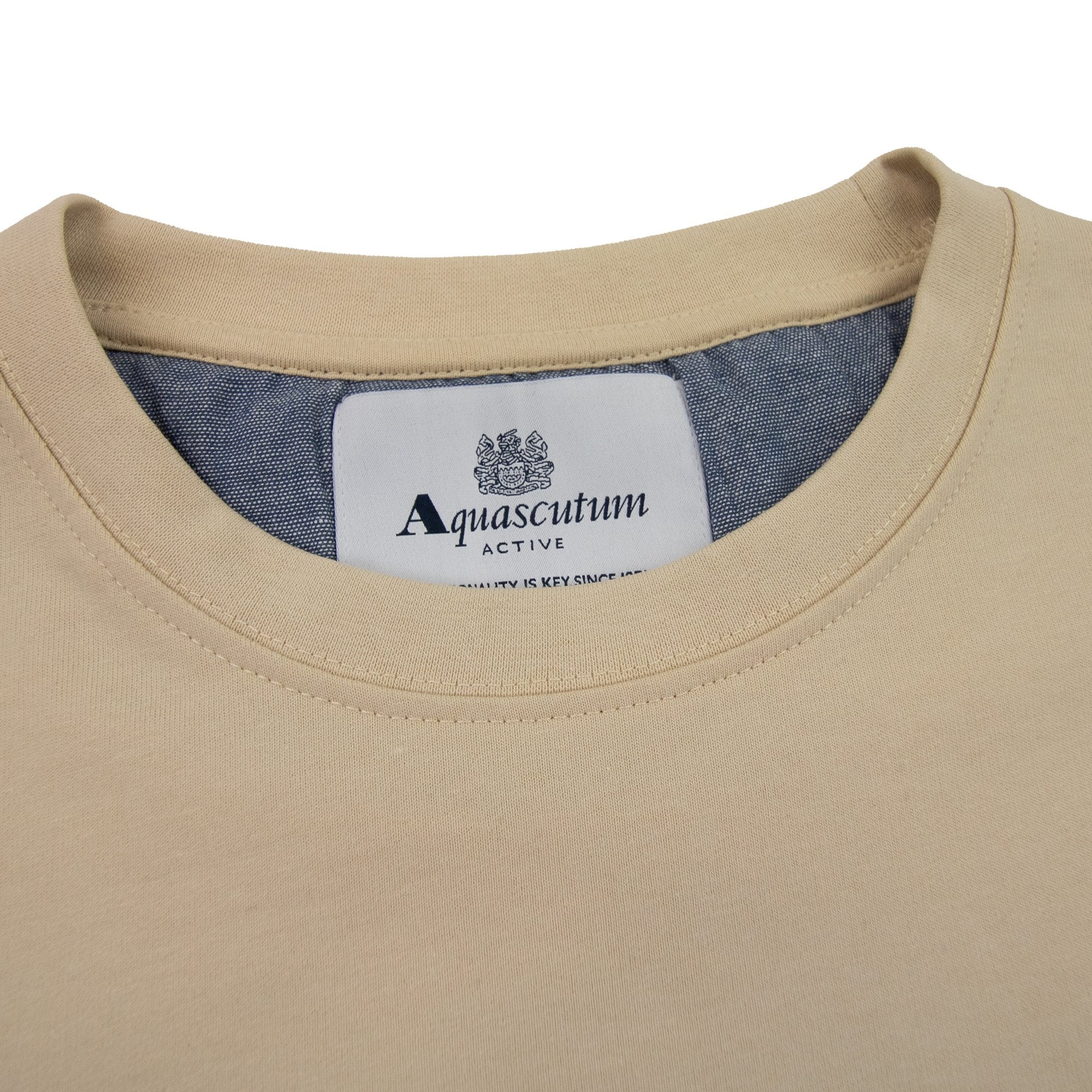 Aquascutum Active Small Logo Crewneck Sweatshirt Beige 03