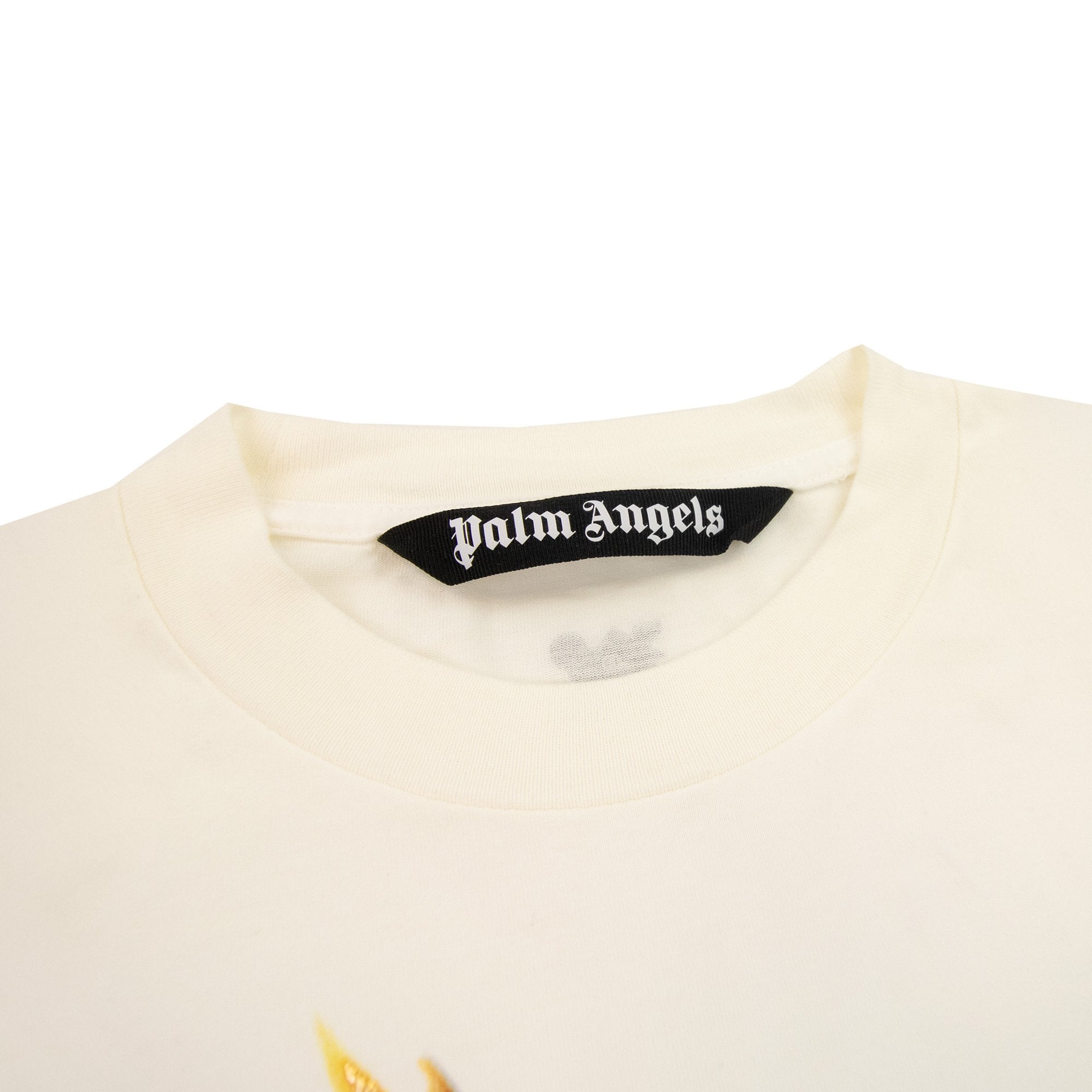 Palm Angels Burning Monogram T Shirt White/gold