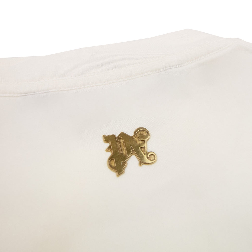 Palm Angels Burning Monogram T Shirt White/gold