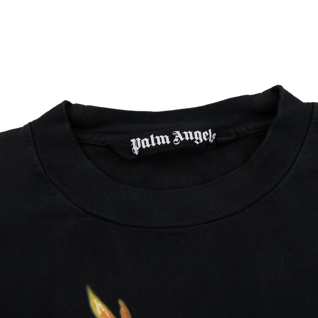 Palm Angels Burning Monogram T Shirt Black/gold