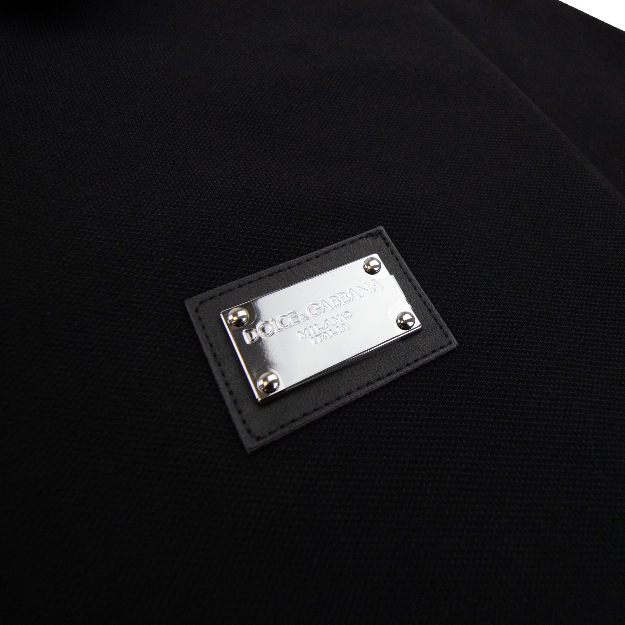 Dolce & Gabbana Branded Tag Pique Polo Black N0000