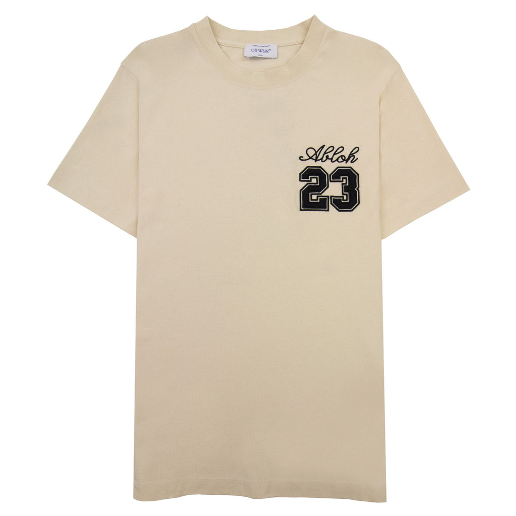 Off White 23 Logo Slim S/s T Shirt Angora Black