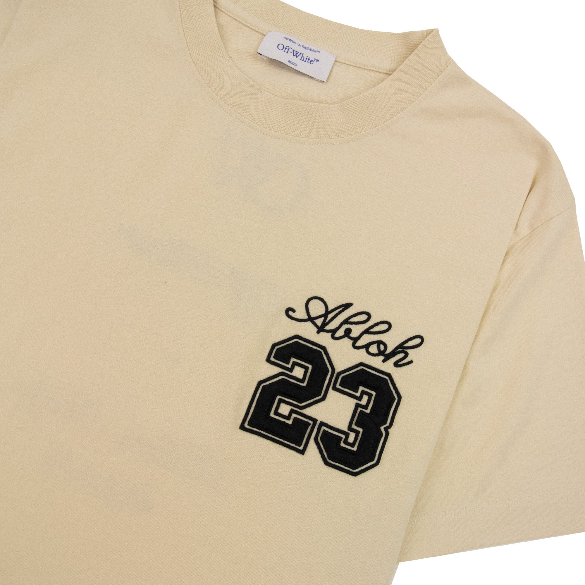 Off White 23 Logo Slim S/s T Shirt Angora Black