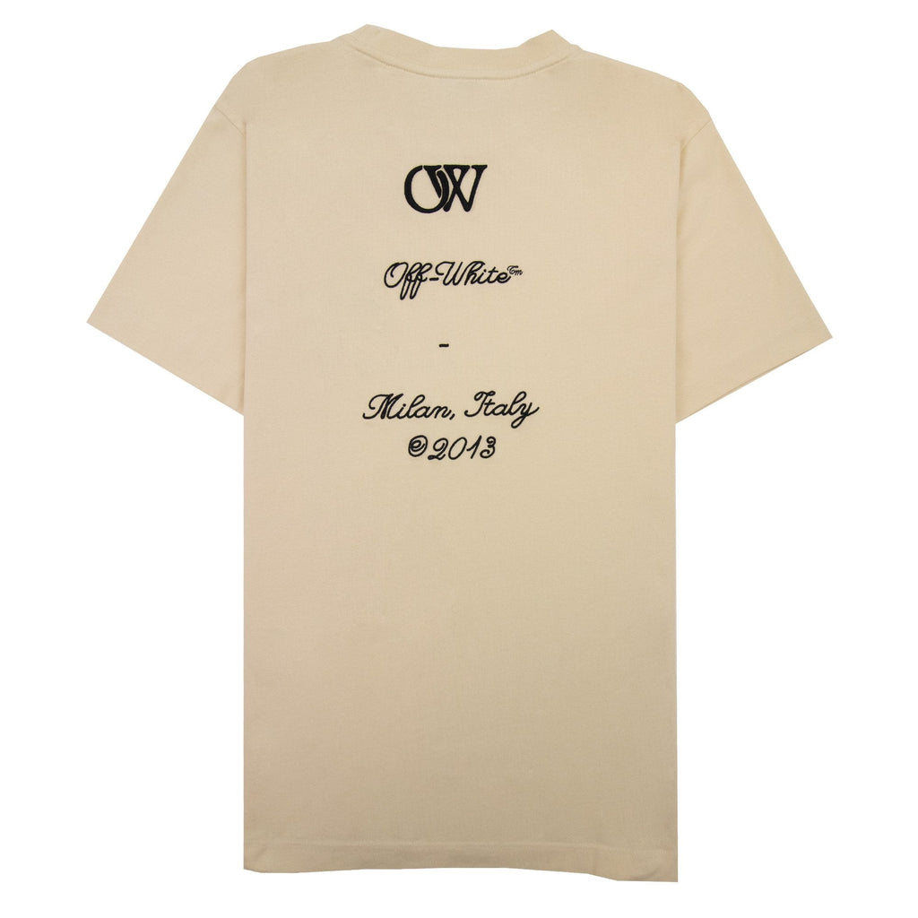 Off White 23 Logo Slim S/s T Shirt Angora Black