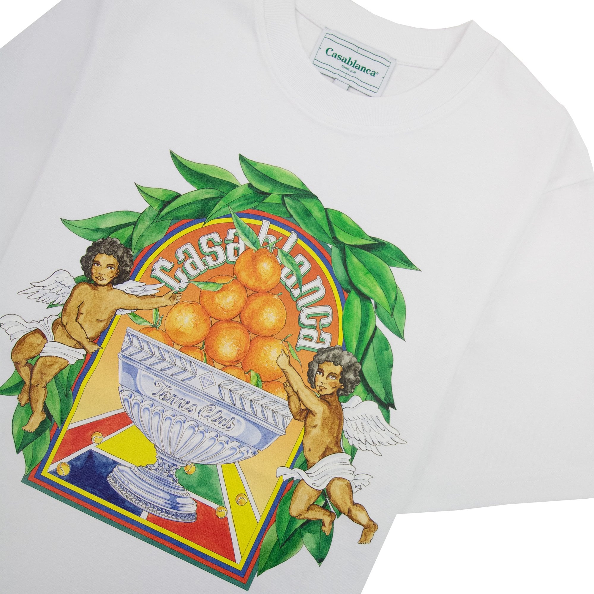 Casablanca Triomphe Dorange Printed Cotton T-shirt White 001