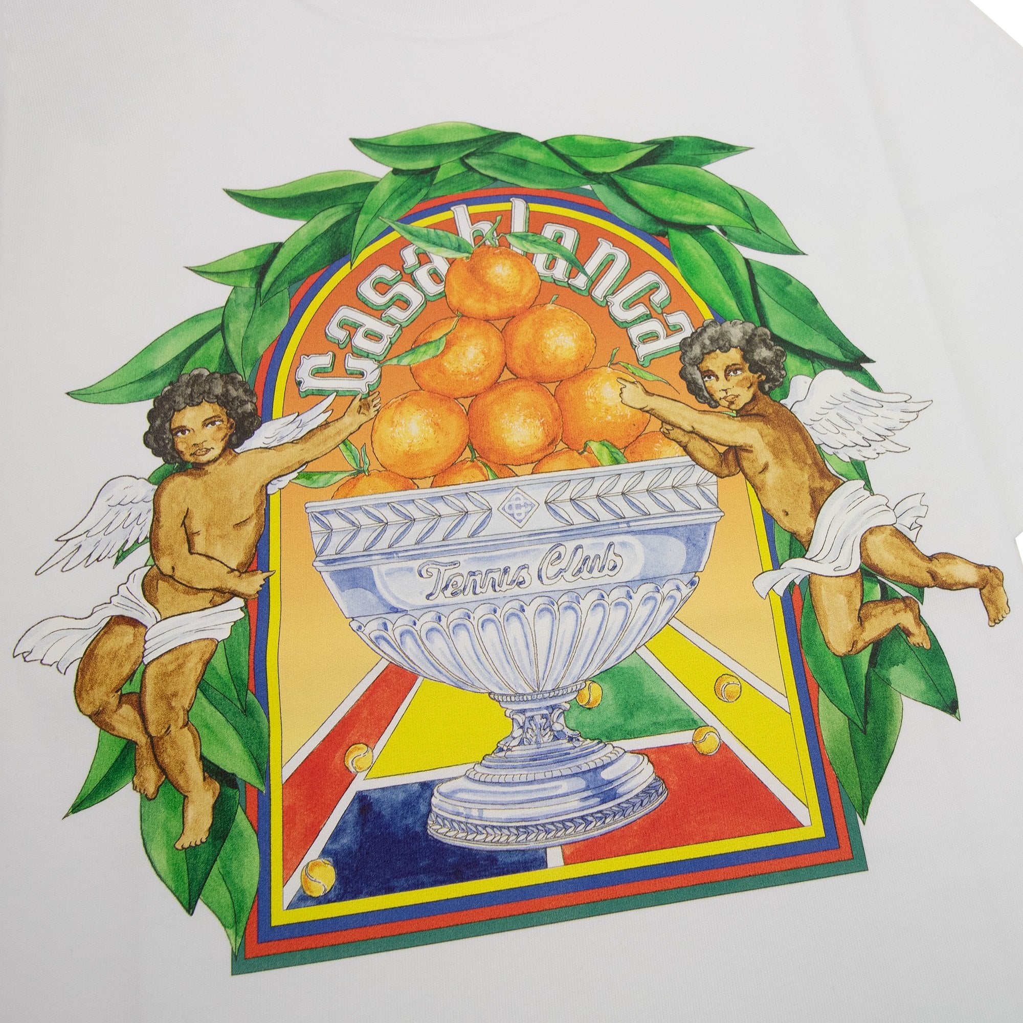 Casablanca Triomphe Dorange Printed Cotton T-shirt White 001