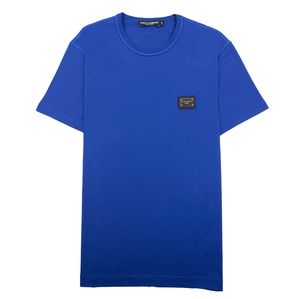 Dolce & Gabbana Branded Tag Cotton T Shirt Royal Blue