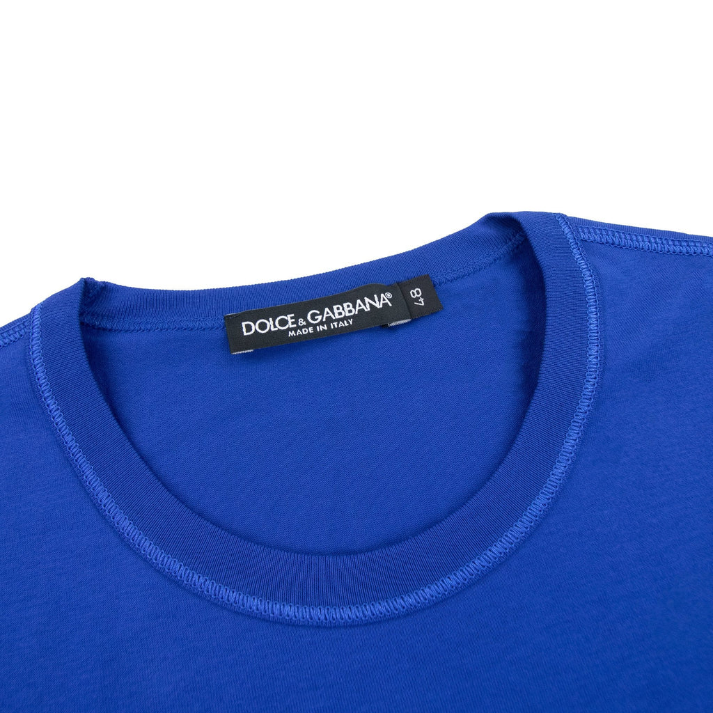 Dolce & Gabbana Branded Tag Cotton T Shirt Royal Blue