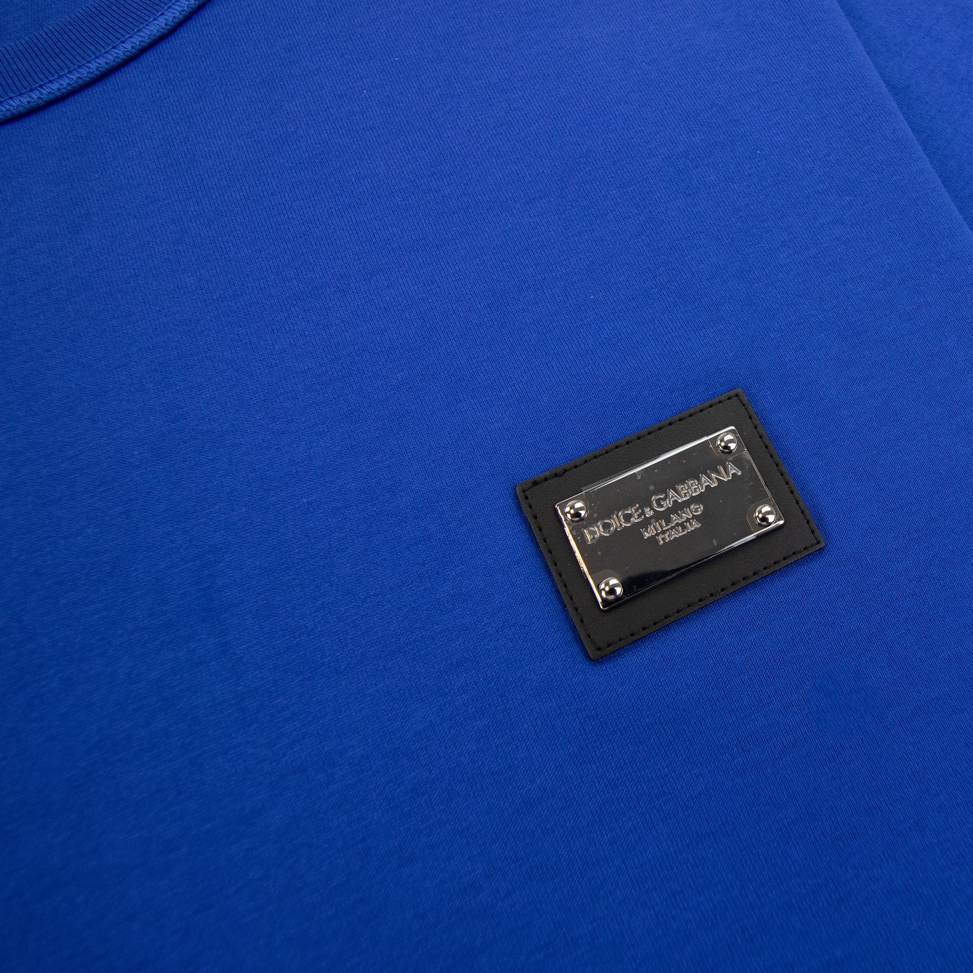 Dolce & Gabbana Branded Tag Cotton T Shirt Royal Blue