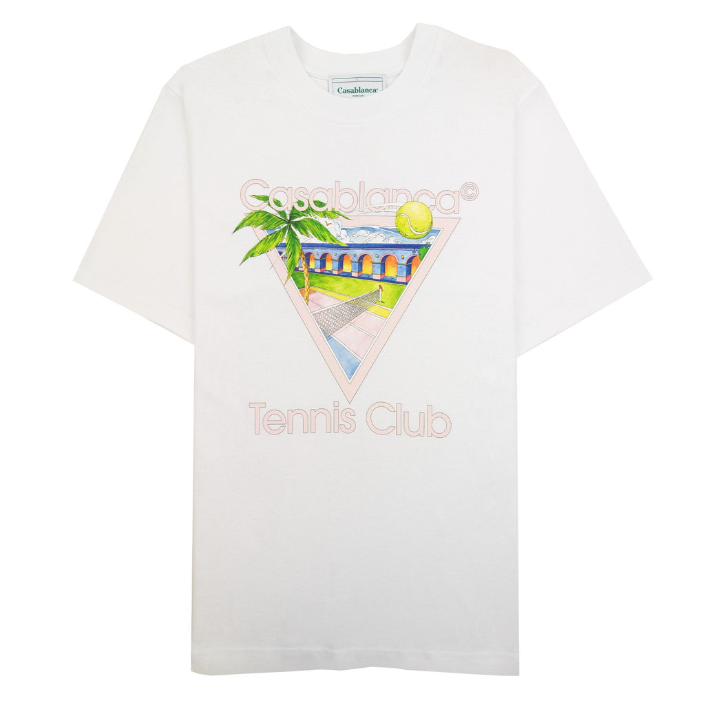 Casablanca Tennis Club Icon Screen Printed T Shirt White 001
