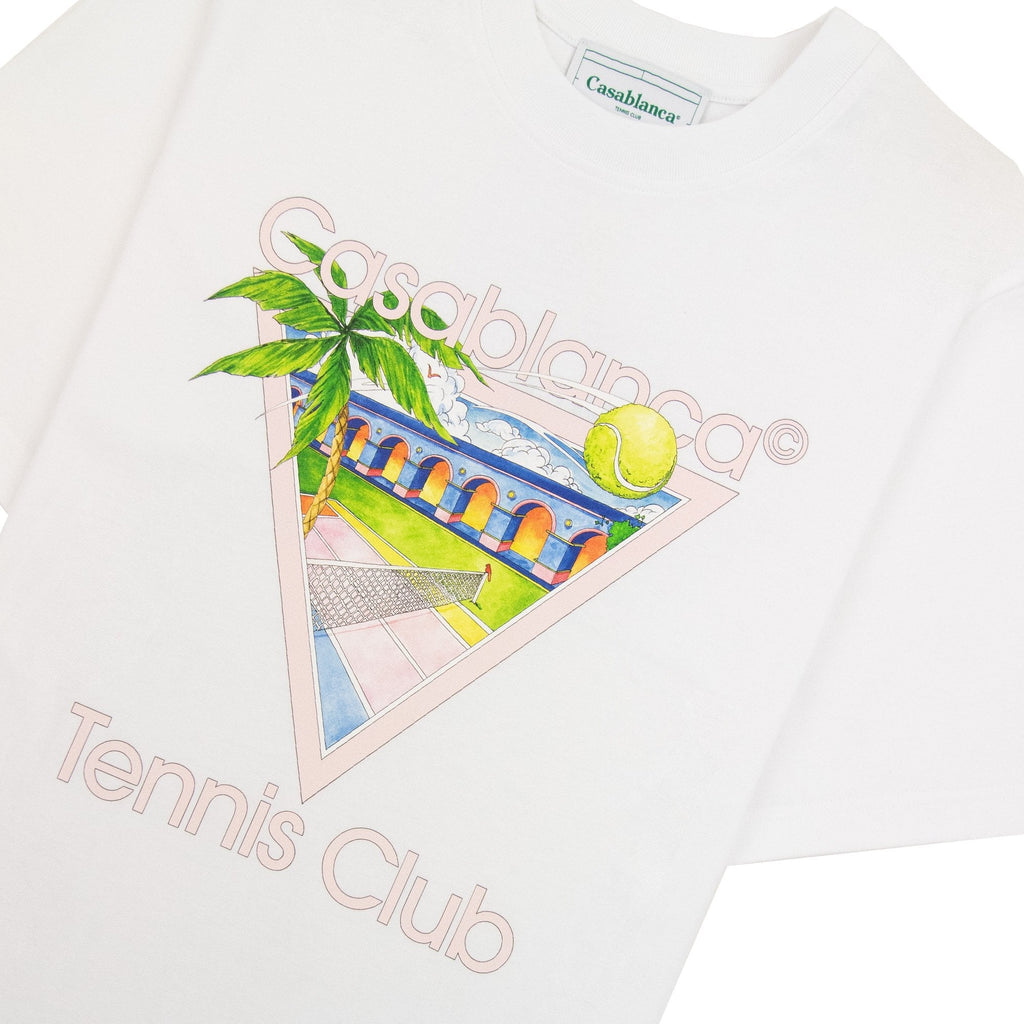 Casablanca Tennis Club Icon Screen Printed T Shirt White 001