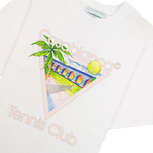 Casablanca Tennis Club Icon Screen Printed T Shirt White 001