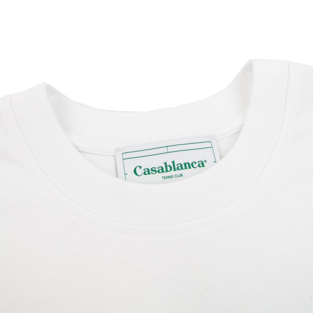 Casablanca Tennis Club Icon Screen Printed T Shirt White 001
