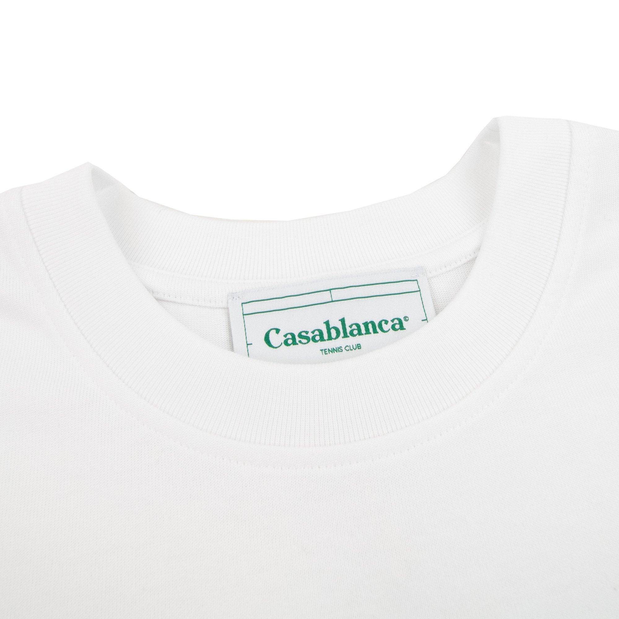 Casablanca Tennis Club Icon Screen Printed T Shirt White 001