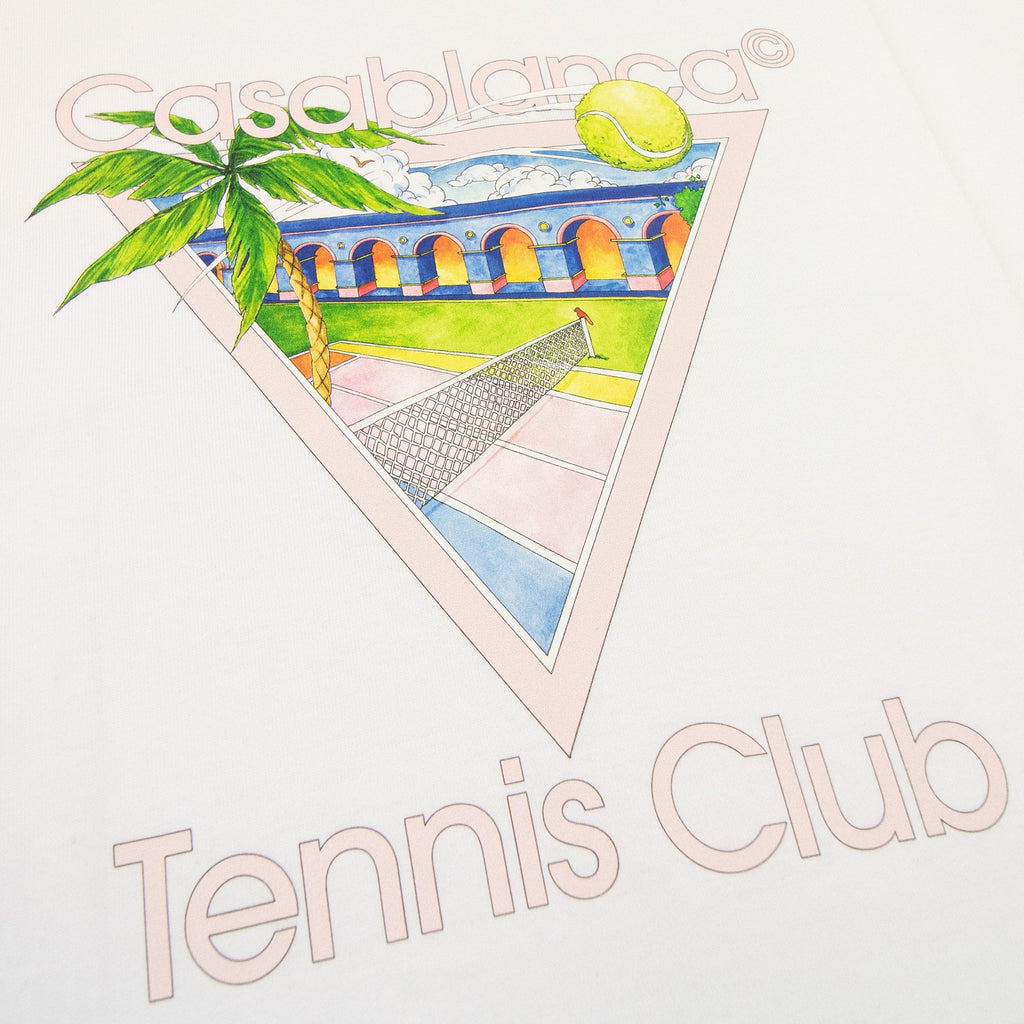 Casablanca Tennis Club Icon Screen Printed T Shirt White 001