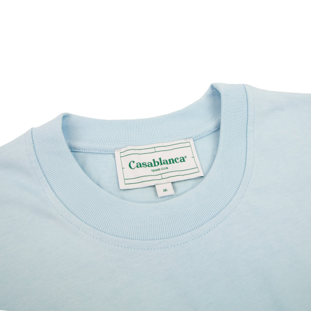 Casablanca Tennis Club Icon Screen Printed T Shirt Pale Blue