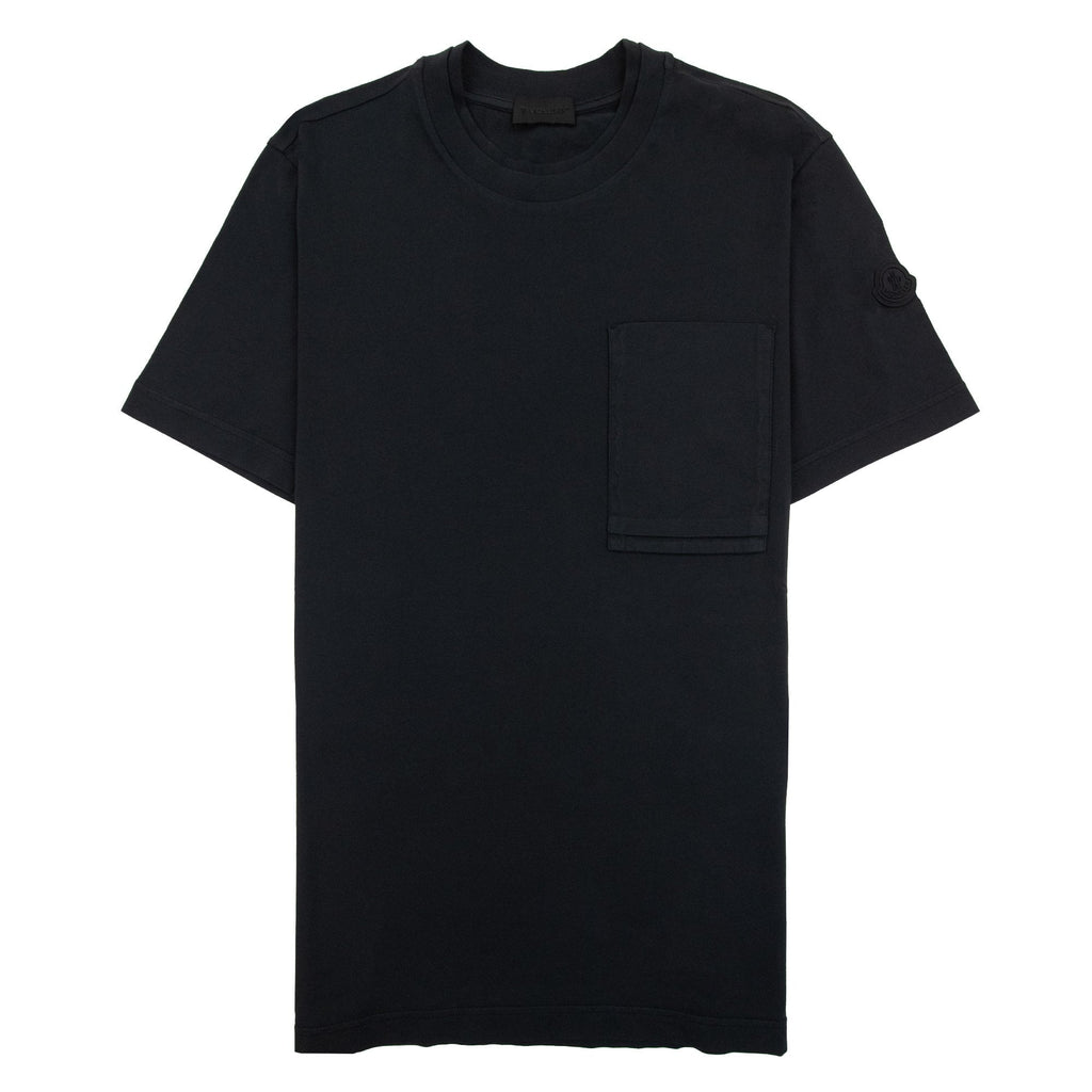Moncler Pocket Arm Patch Logo T Shirt Black 999