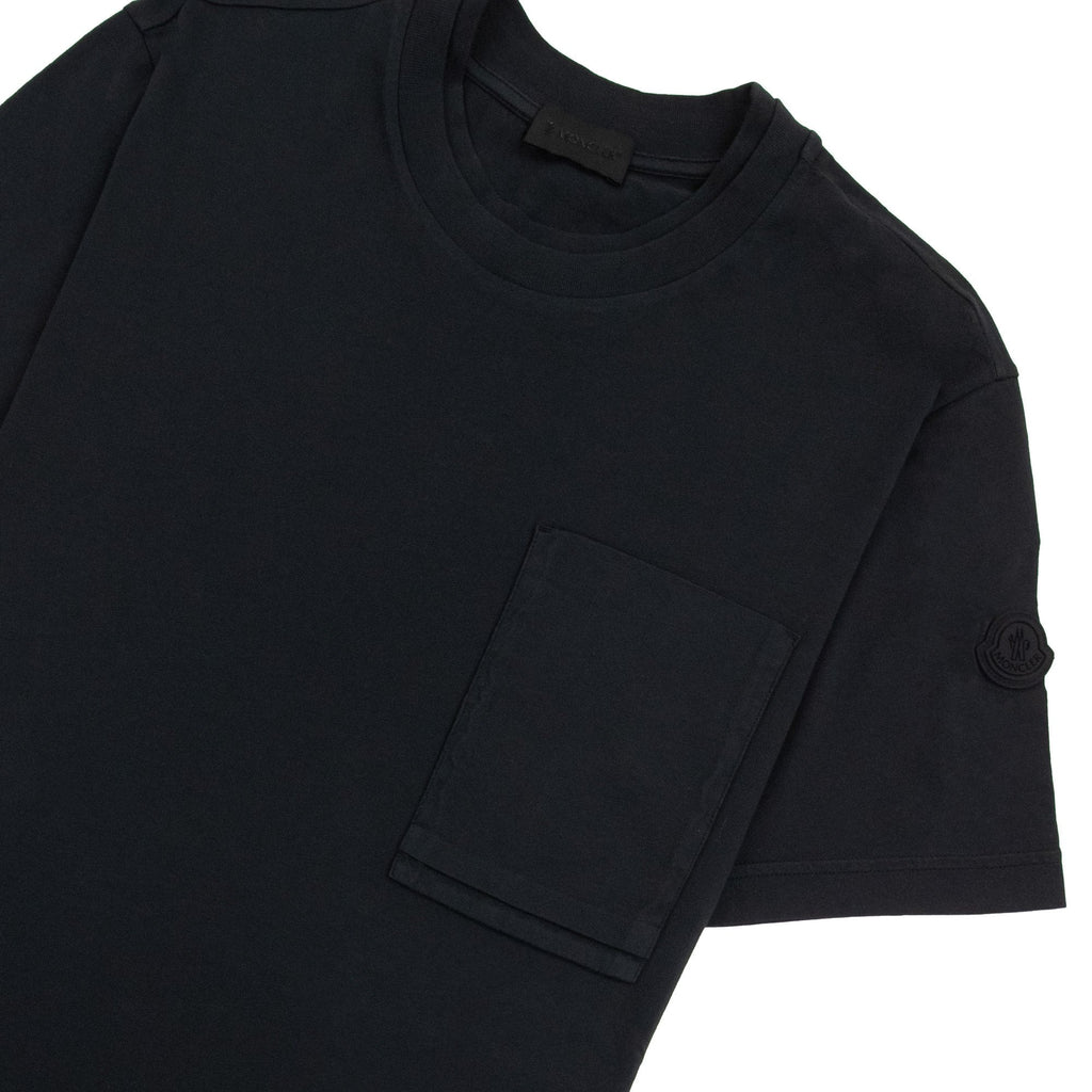 Moncler Pocket Arm Patch Logo T Shirt Black 999