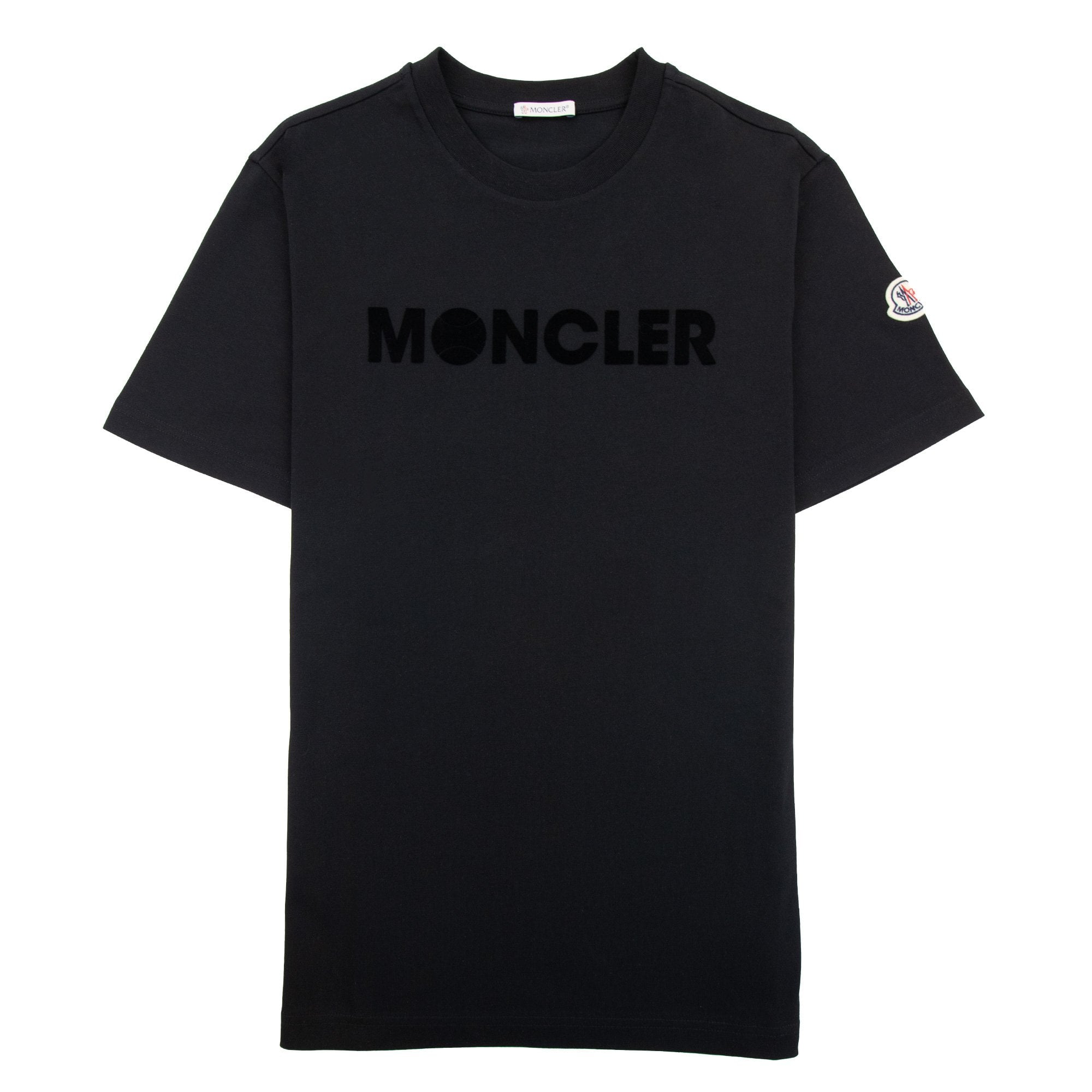 Moncler Embossed Tennis Logo T Shirt Black 999