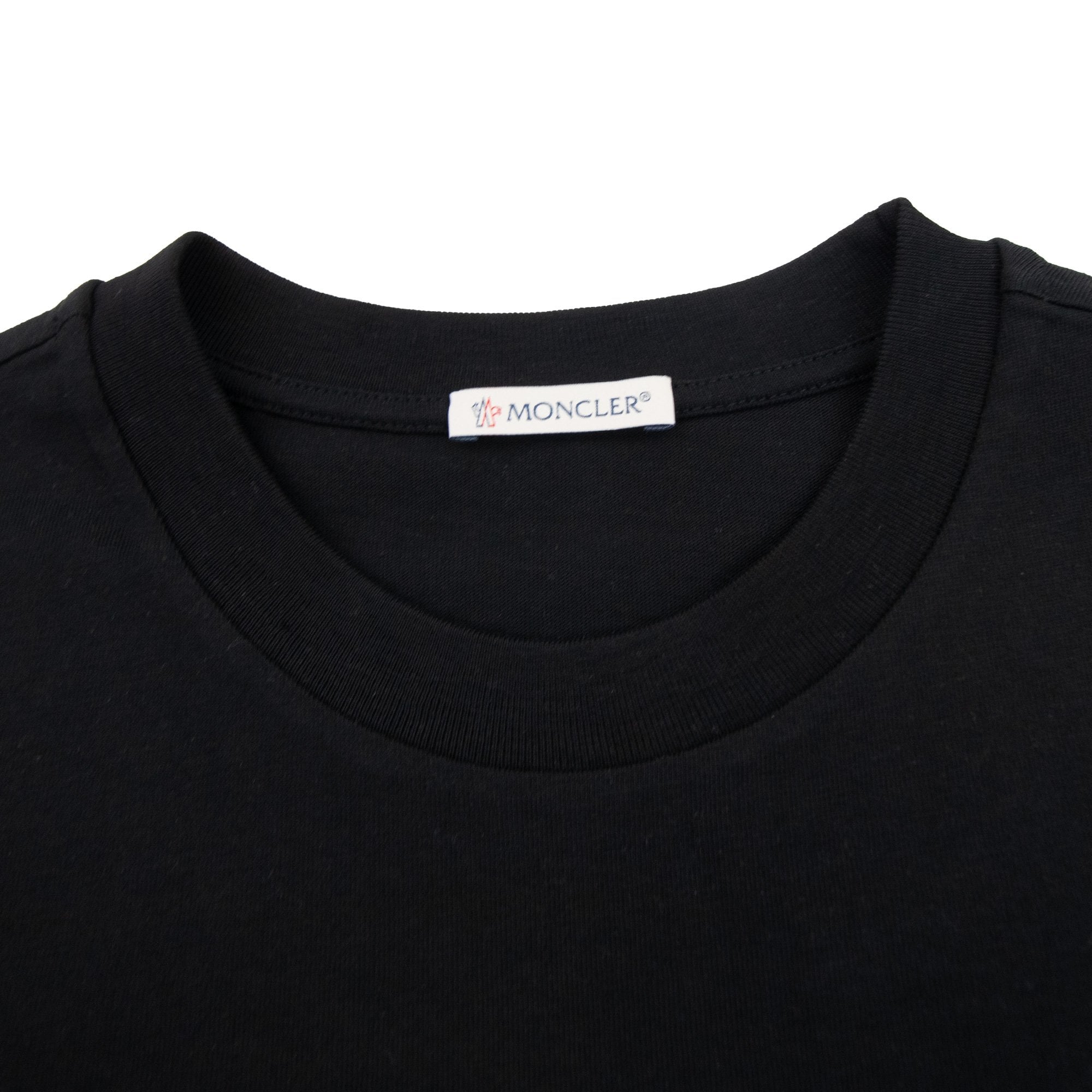 Moncler Embossed Tennis Logo T Shirt Black 999