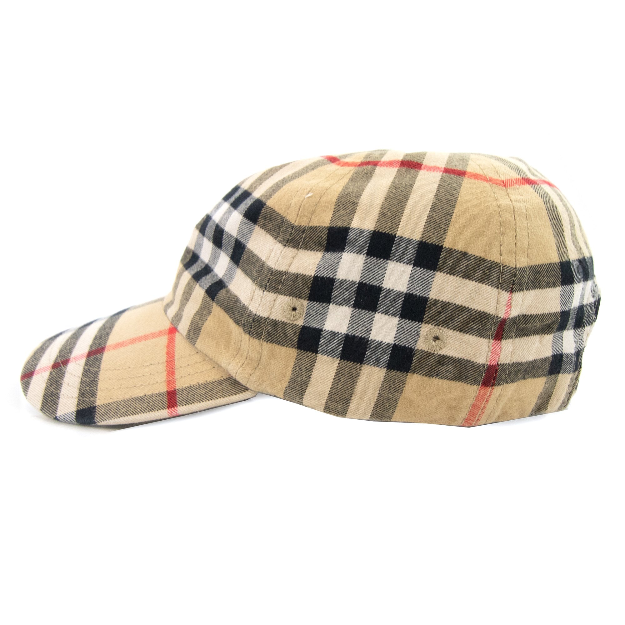 Burberry Check Cotton Baseball Cap Archive Beige