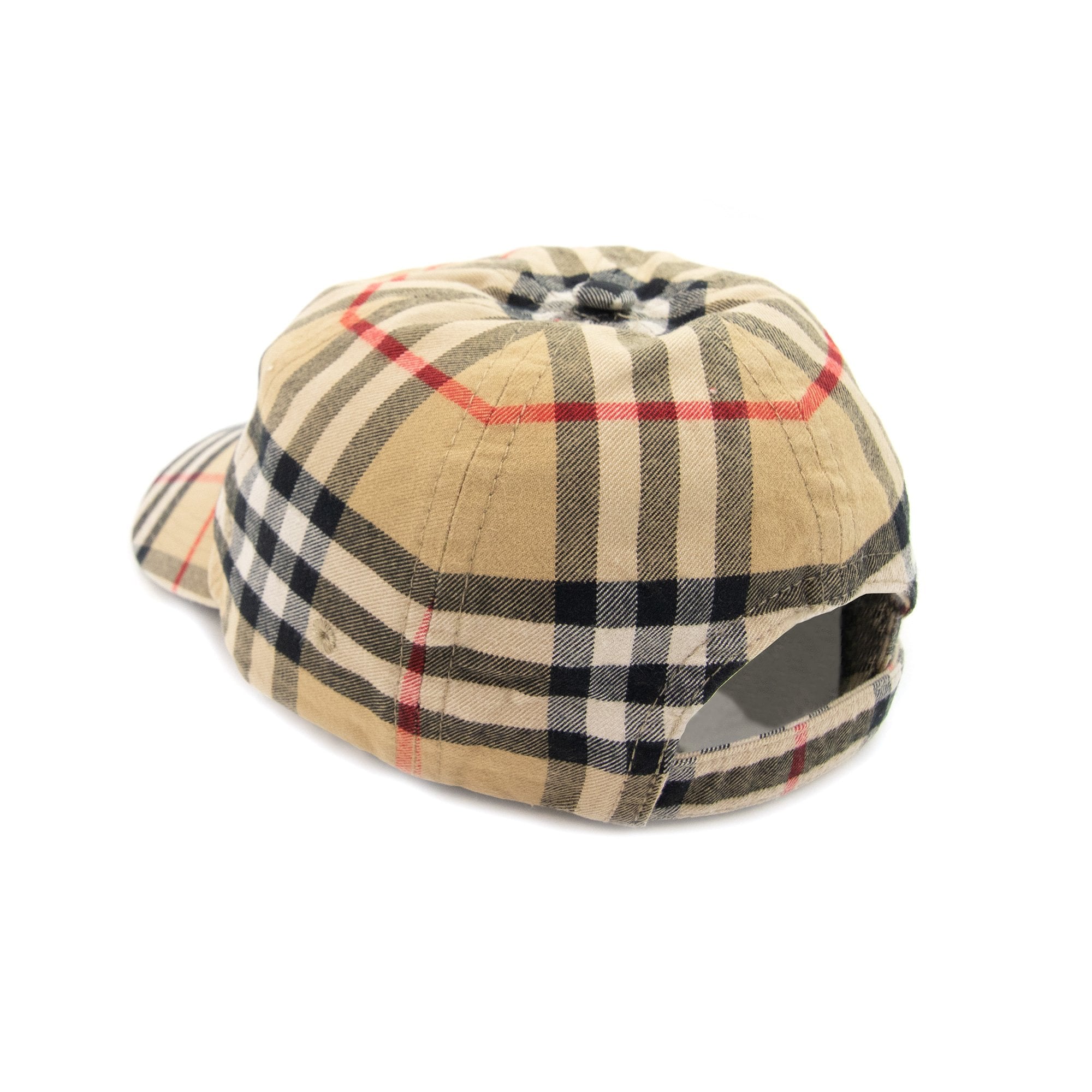 Burberry Check Cotton Baseball Cap Archive Beige