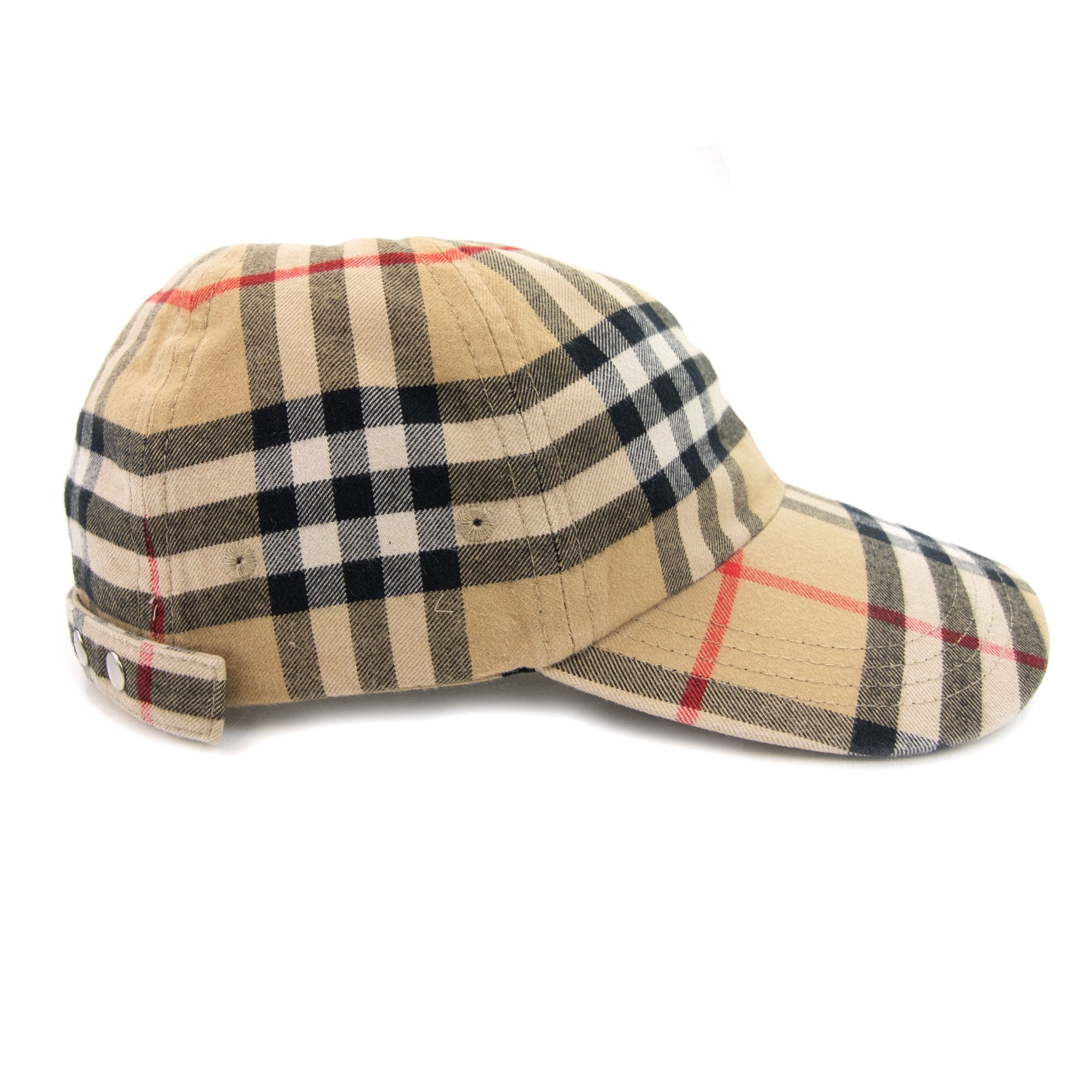 Burberry Check Cotton Baseball Cap Archive Beige