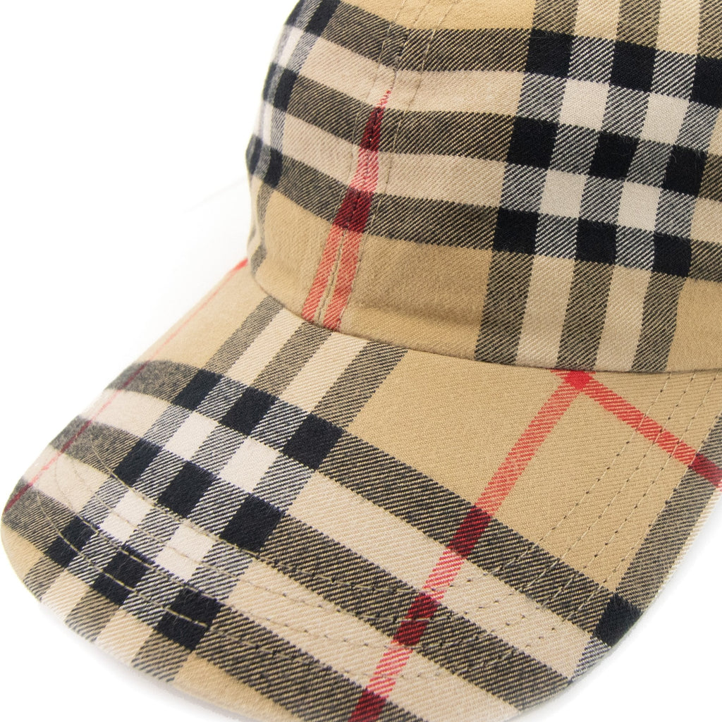Burberry Check Cotton Baseball Cap Archive Beige