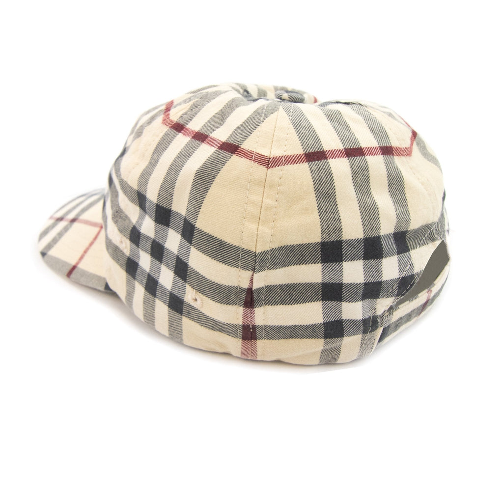 Burberry Check Cotton Baseball Cap Stone