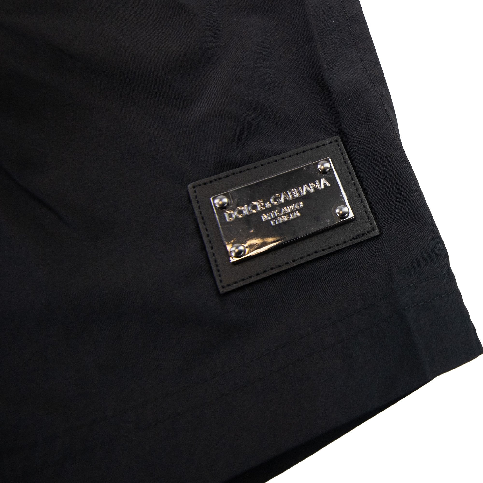 Dolce & Gabbana Branded Tag Logo Swim Shorts Black N0000