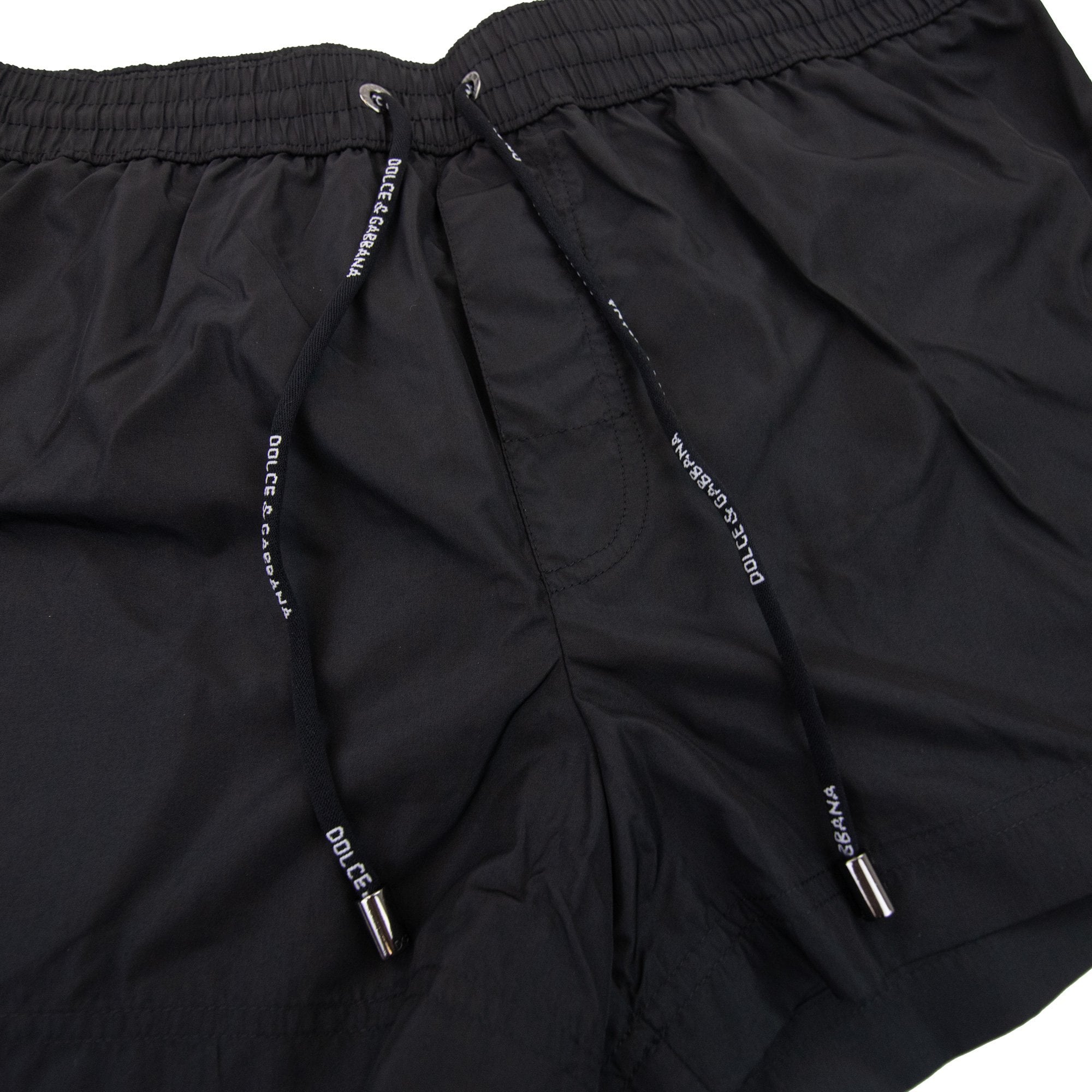 Dolce & Gabbana Branded Tag Logo Swim Shorts Black N0000