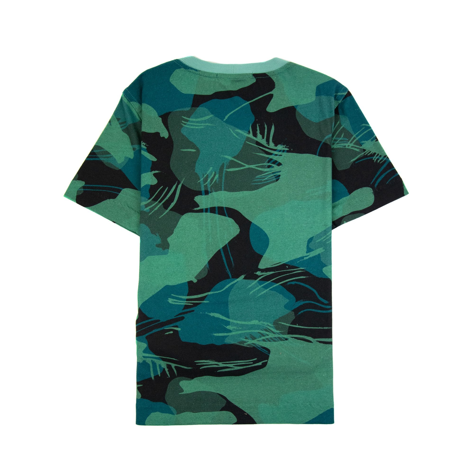Stone Island Junior Jungle Camo Crewneck T Shirt Emerald Green V0056