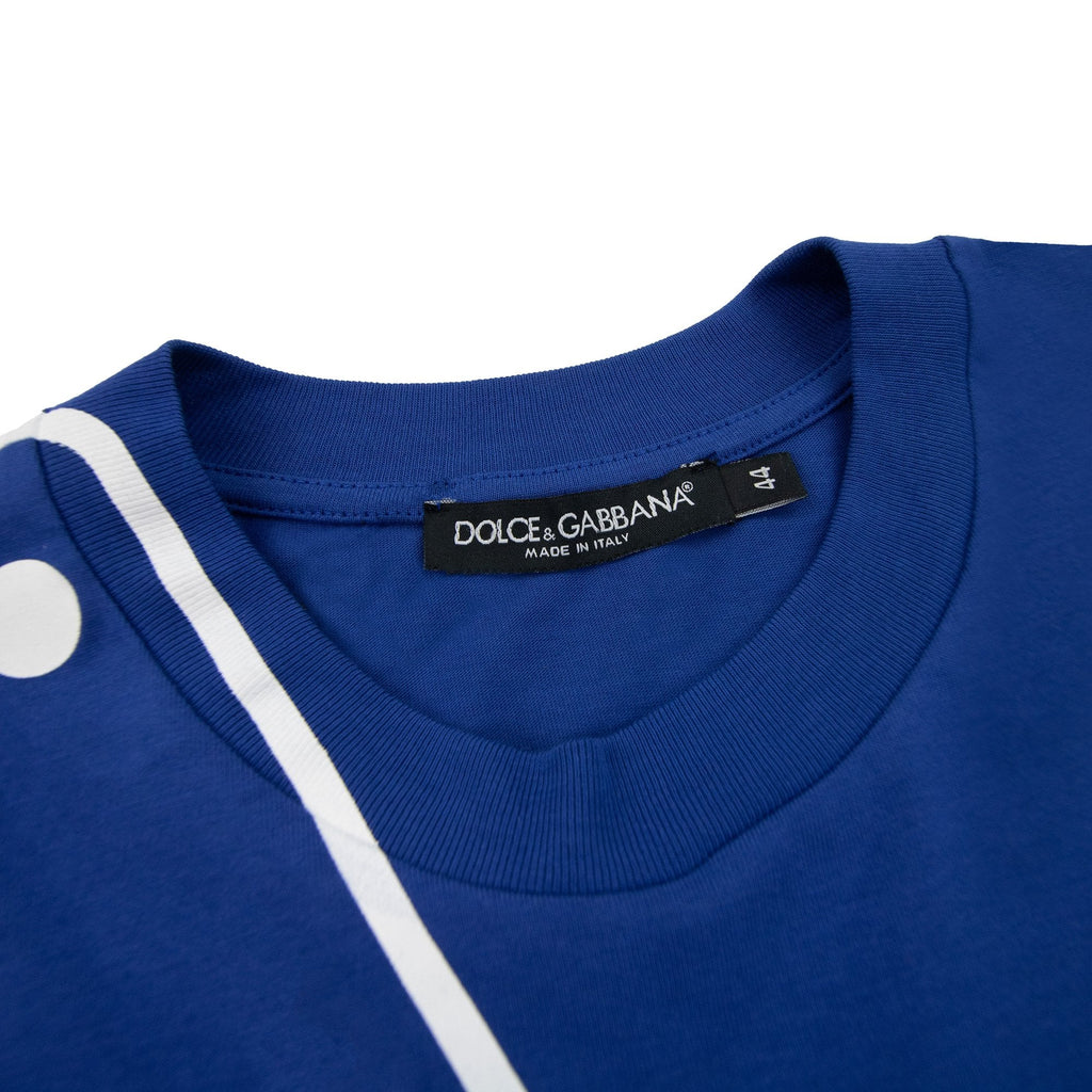 Dolce & Gabbana Logo Print Plaque T Shirt Blue B5460