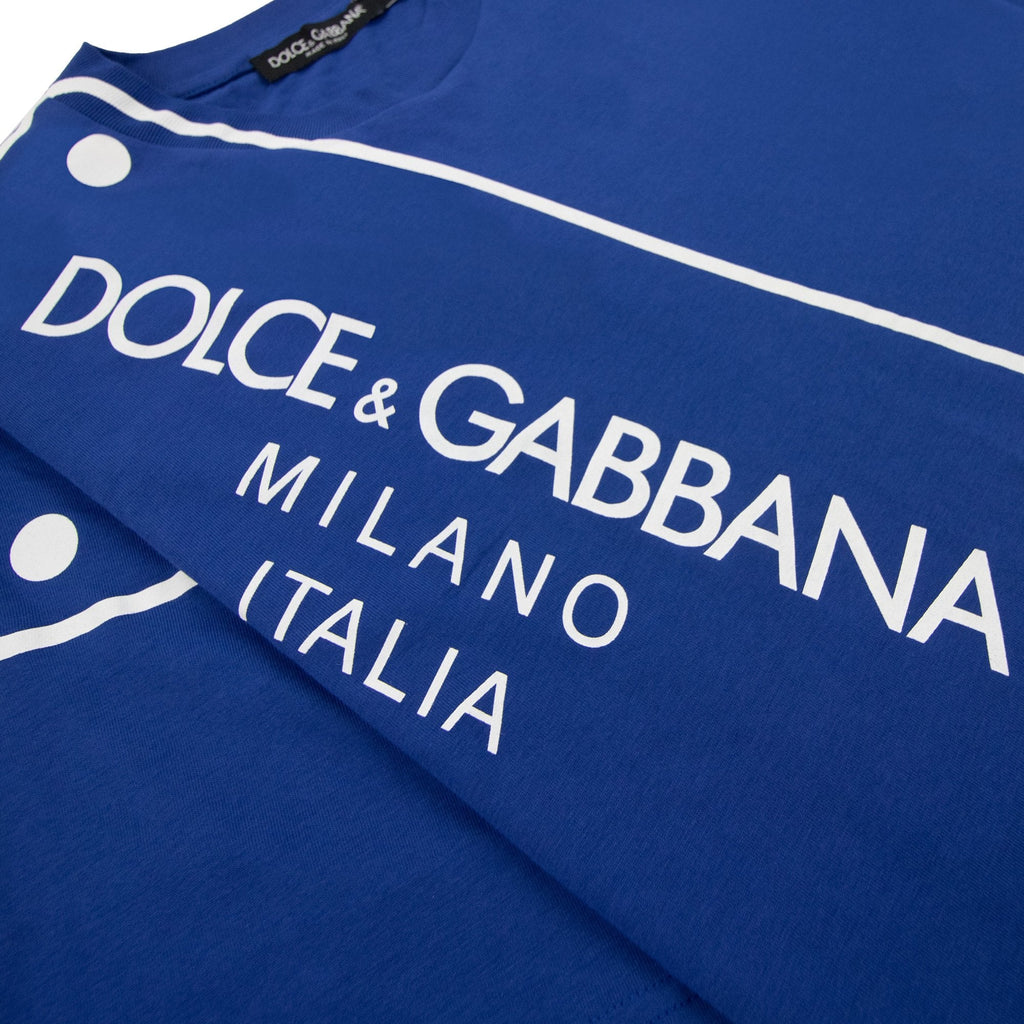 Dolce & Gabbana Logo Print Plaque T Shirt Blue B5460
