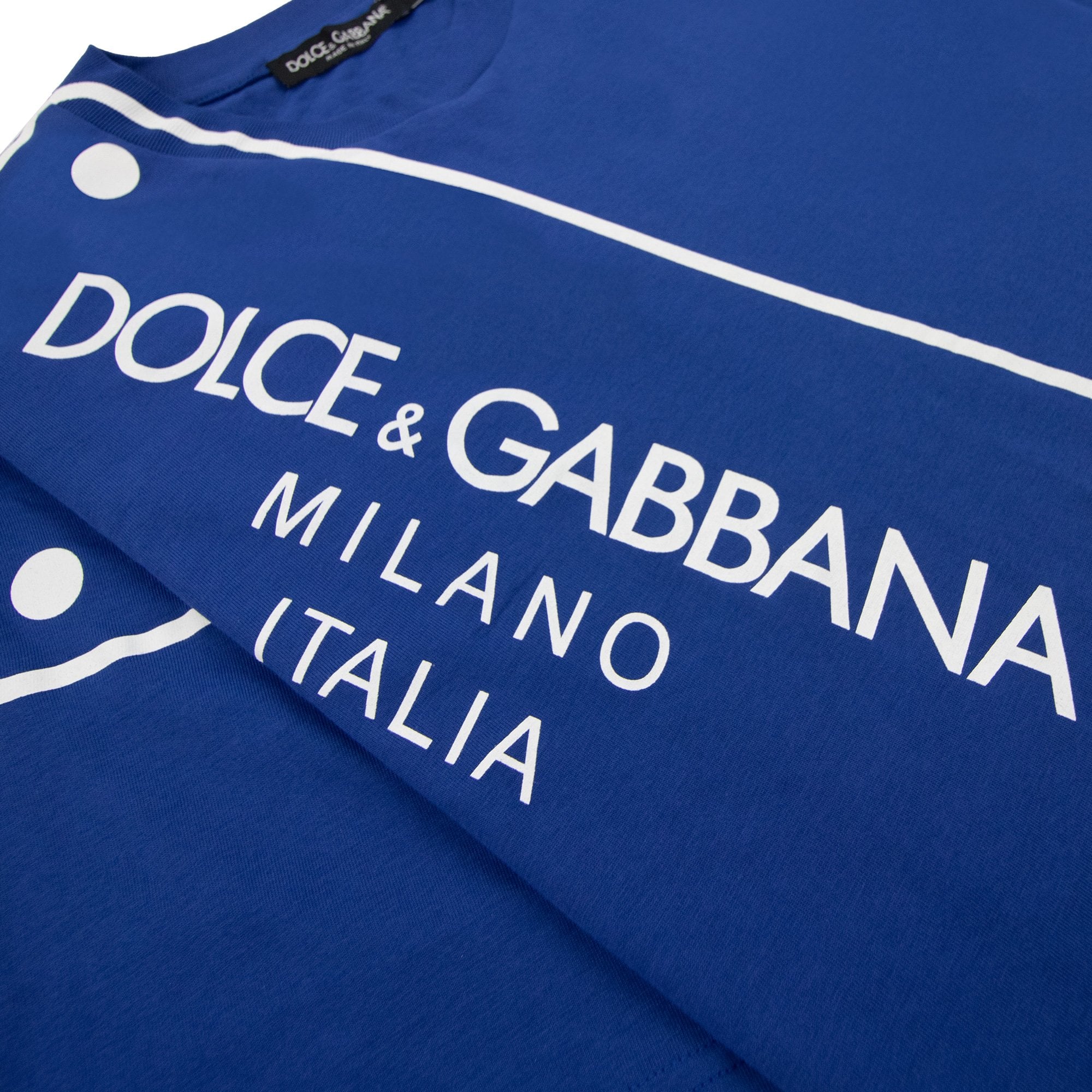 Dolce & Gabbana Logo Print Plaque T Shirt Blue B5460