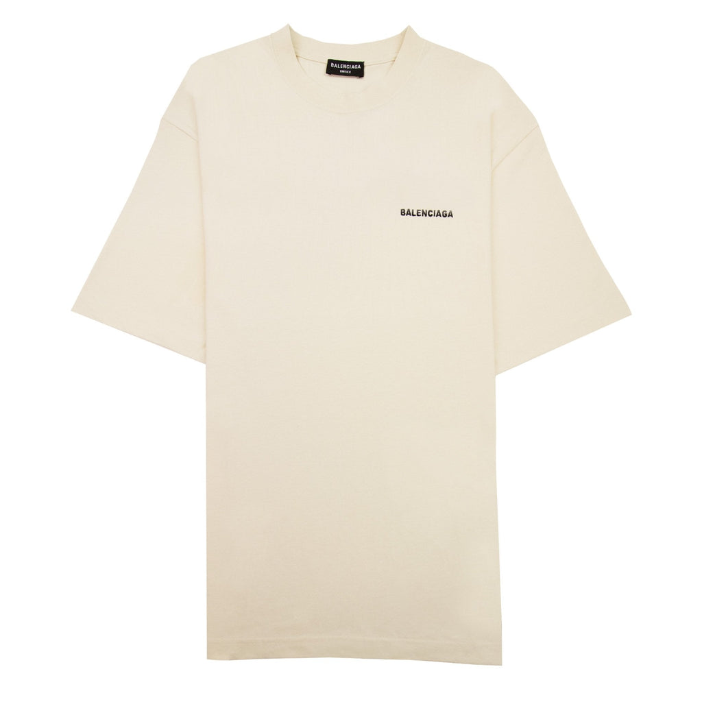 Balenciaga Logo Crewneck T Shirt Off White
