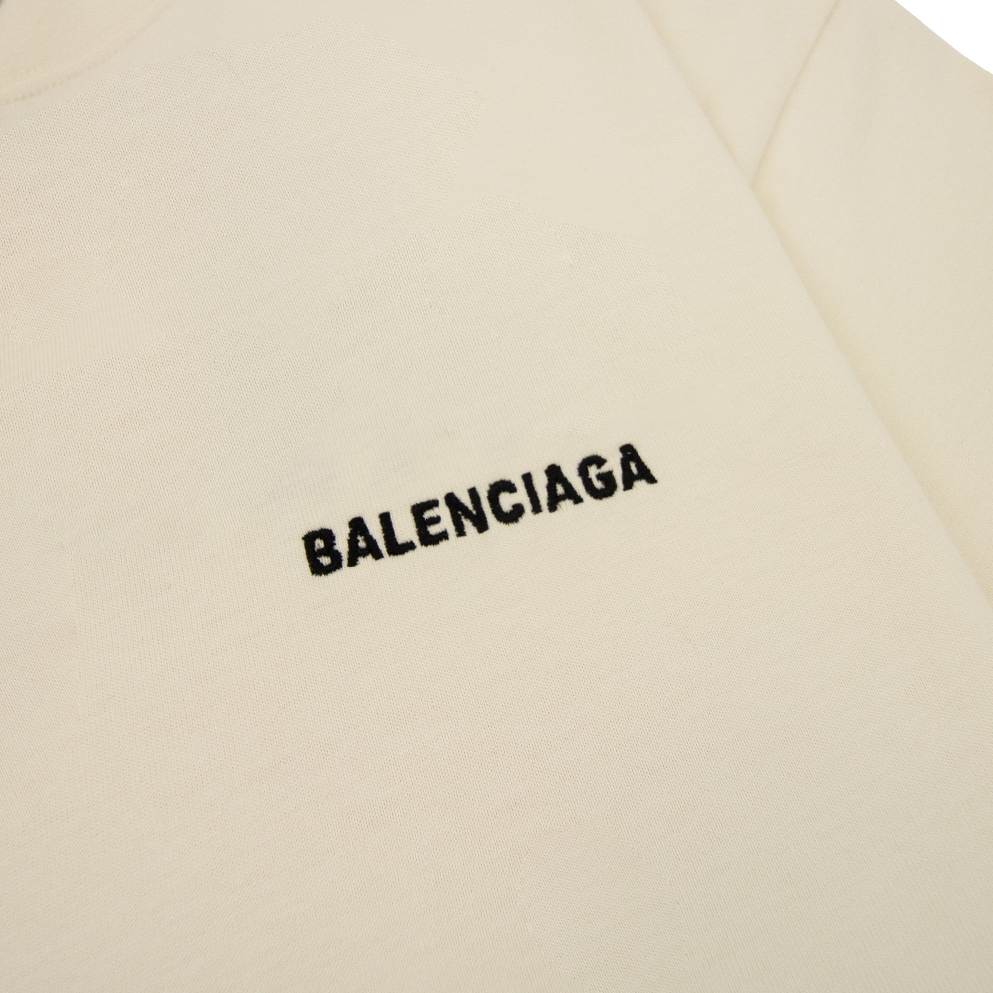 Balenciaga Logo Crewneck T Shirt Off White