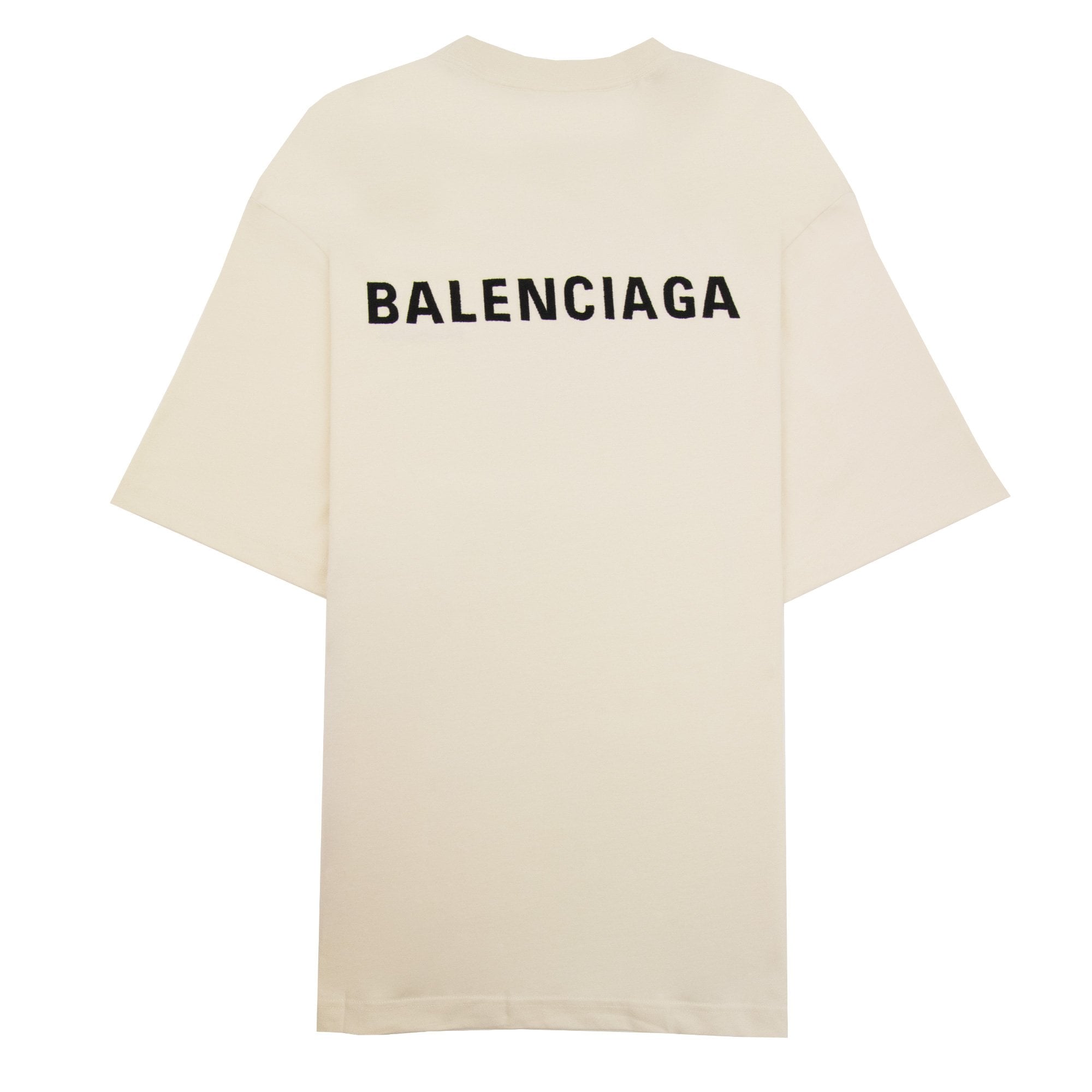 Balenciaga Logo Crewneck T Shirt Off White
